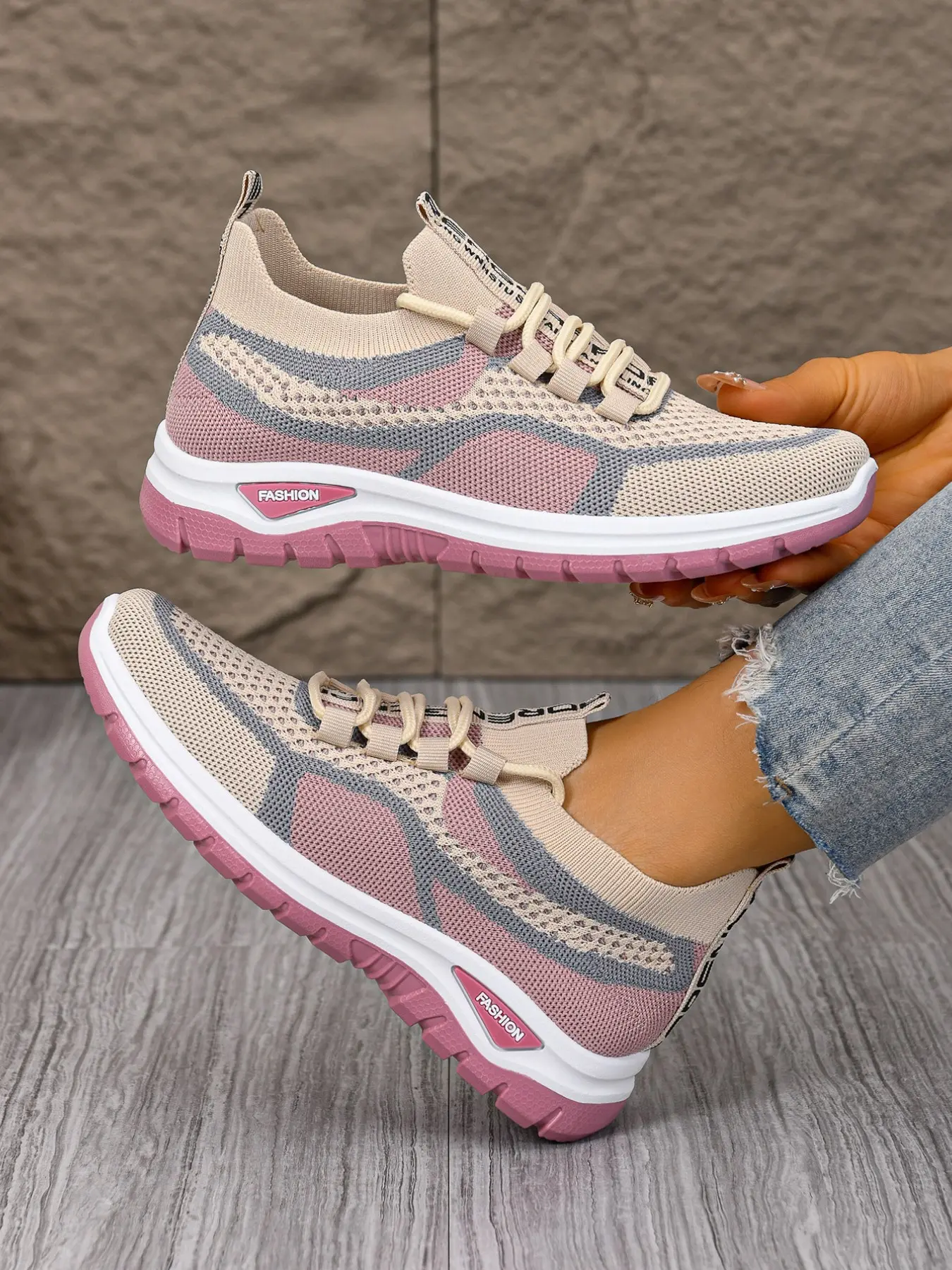 Women's casual sports shoes, comfortable and stylish mesh shoes, lightweight soft-soled flat shoes, daily outdoor commuting walking shoes, Breathable Walking Shoes, Fashion shoes