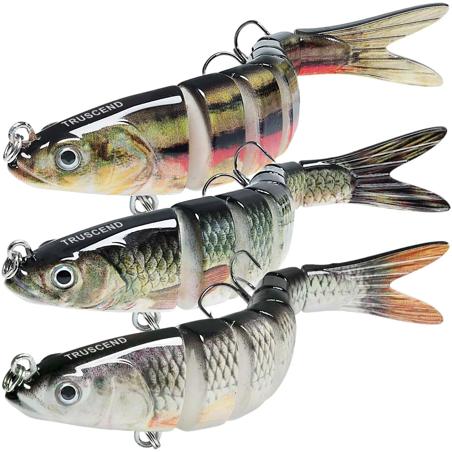 Easy Catch Swimmax Fishing Lures with BKK Hooks, Noisy Wiggling Vibrating Jointed Swimbaits, Lifelike Artificial Baits for Bass, Trout, Walleye, Crappie, with Ultra Strong Dyneema Fiber Connection