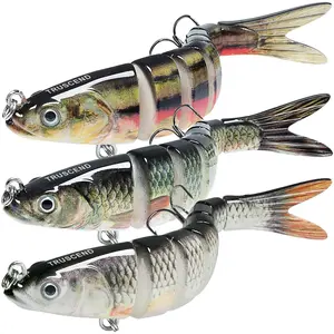 Easy Catch Swimmax Fishing Lures with BKK Hooks, Noisy Wiggling Vibrating Jointed Swimbaits, Lifelike Artificial Baits for Bass, Trout, Walleye, Crappie, with Ultra Strong Dyneema Fiber Connection