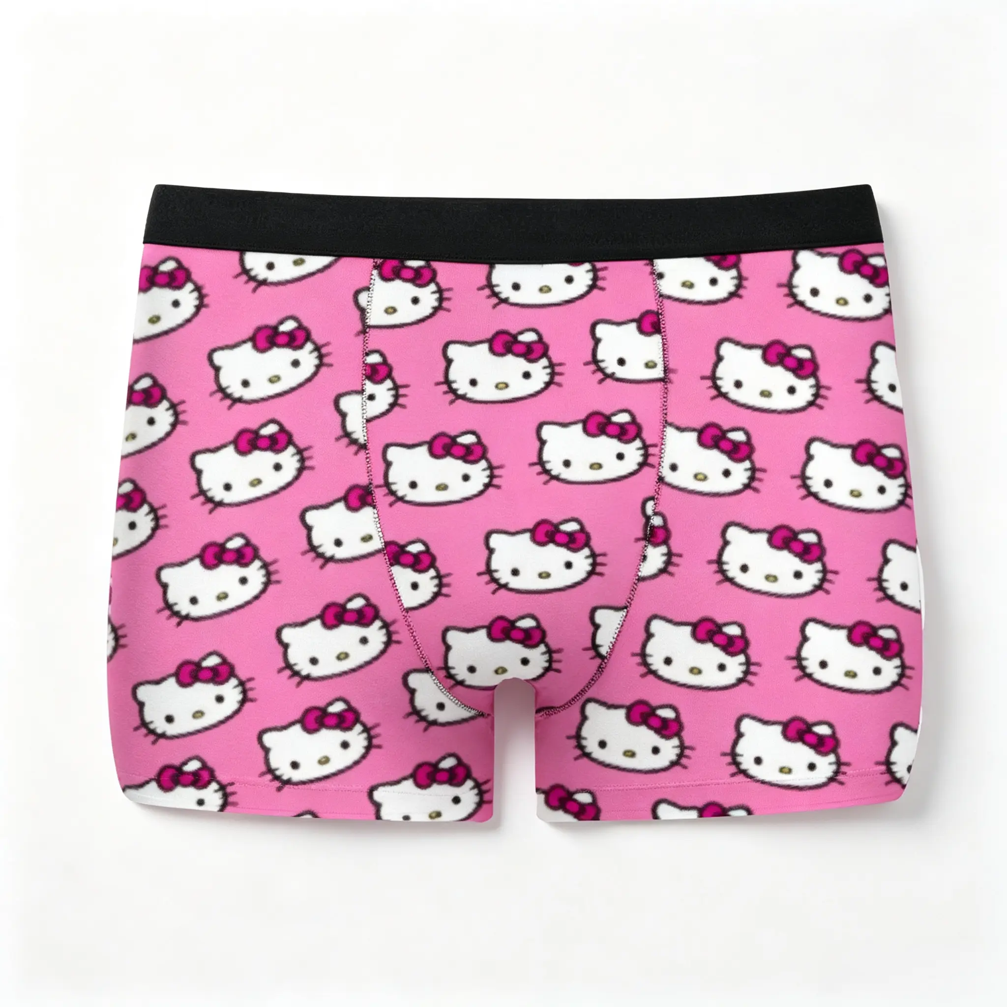 Sanrio Hello Kitty Menswear Cartoon-Anime Character Print Men’s Boxer Briefs - Stylish, Casual, Stretch, Soft, Comfortable Daily Undergarment for Guys