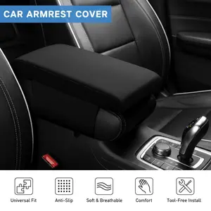 Auto Center Console Cloth Pad with Soft Memory Cotton, Universal Washable Car Armrest Seat Box Cover, Easy Installation Car Anti-Slip Interior Accessories, Breathable Polyester Auto Armrest Cover Protector for Most Vehicle Cars SUVs - Valentine's Day Gift