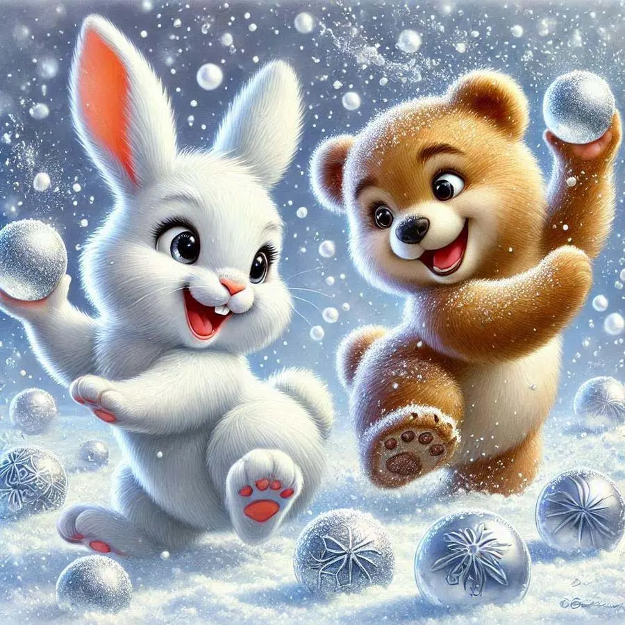 5D DIY Full Drill Round Diamond Painting - Diamond Art Kit White Rabbit Snowball Mosaic, Canvas - DIY Decorative Painting, Home Wall Decor, Perfect for Halloween and Christmas, Independence Day, Birthdays and Anniversary Gifts.