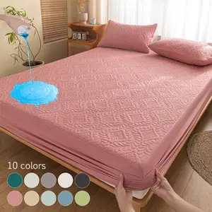 Waterproof Mattress Cover Set, 3 Counts/set Including 1 Count Fitted Sheet & 1/2 Counts Pillowcase, Soft Comfortable Breathable Bedding Set for Bedroom, Comfy Bed Sets