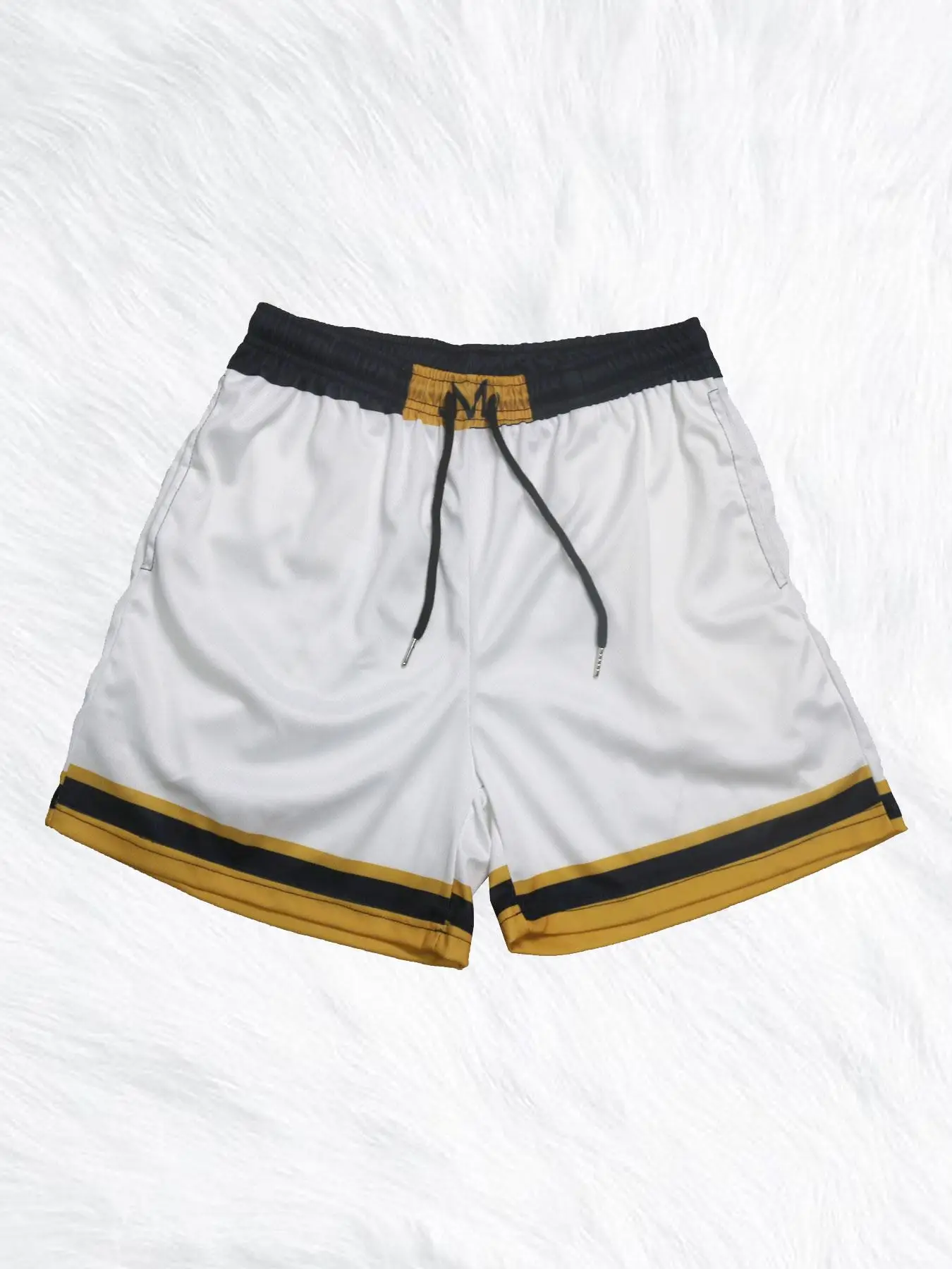 Men's Regular Fit Contrast Binding Drawstring Waist Sports Shorts, Gym Shorts, Casual Pocket Shorts for Summer, Breathable Men's Bottoms for Running B