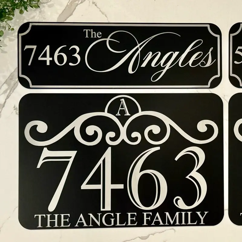 Mailbox and Porch Engraved Name Plates - Personalized Address Signs for Home Decor