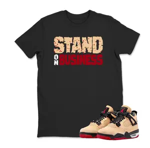 Jordan 4 Pizza T Shirt Match STAND, GS Sneaker Shirt, Sesame White Fire Red Black, Youth and Adult Tshirt