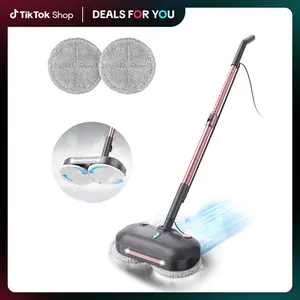 [DealsForYouDays]F6 Scrubbing Steam Mop with Electric Brush, 284℉ Steam & High-Speed Rotating Pads, LED Headlights, Safe for Hardwood/Laminate/Tile/Marble Floor[SummerWins]