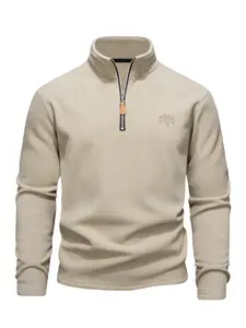 Men's Fleece Hooded Sweatshirt, Warm Comfortable Quarter Zip Long Sleeve, Casual Sportswear, Ideal for Hiking, Outdoor Sports, Daily Wear