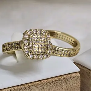 # 0078 Anillos de matrimonio adiamantados oro laminado 14k Alta calidad