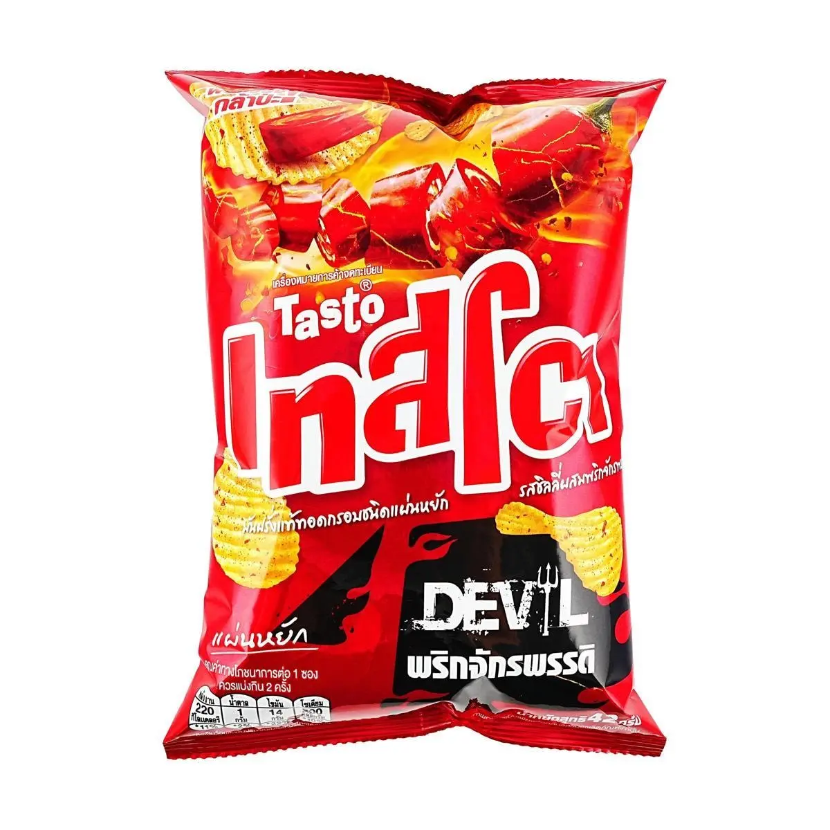 TASTO Emperor Chili Flavor Potato Chips 42g - Spicy Thai Snack, Crispy & Crunchy