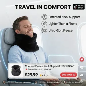 TRAVEL NECK PILLOW Portable – Airplane & Train Sleep Savior | Neck Support for Long-Haul Flights & Hard Seats