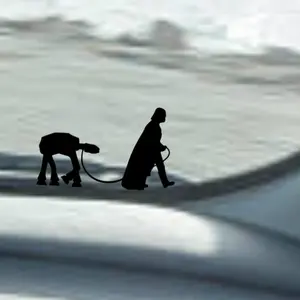 Vader walking At-At decal - windshield Easter egg