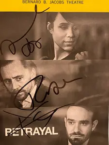 Tom Hiddleston, Charlie Cox and Zawe Ashton Signed Betrayal Playbill!
