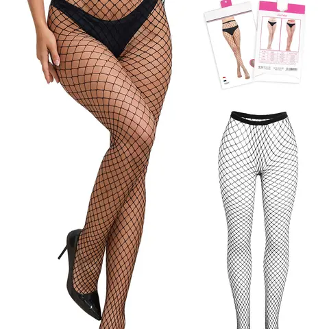 OHYEAH Women's High-Waisted Solid Fishnet Tights, High-Stretch Breathable Pantyhose, Casual Mid-Waist Fit, for Daily Wear & Sexy Costume (Womenswear Underwear)
