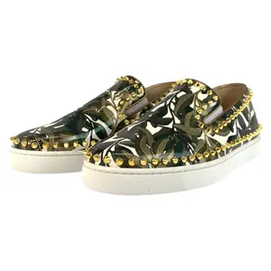 Pre-owned christian louboutin Patent Leather Small Leather Goods Pik Boat Slip on Sneakers