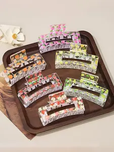 Fruit Themed Hair Claws, 2/4/6 Pcs  Cute Colorful Hair Claws Set, Fashion Hair Accessories for Women & Girls, Minimalist Headwear Suitable for Thick Hair, Claw Clip
