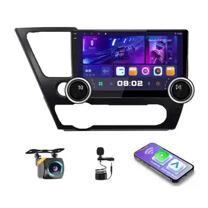 Double Knobs Car Radio for 【Honda Civic 2014 2015】 Stereo with Wireless CarPlay Android Auto, 10.1'' Touchscreen GPS Navigation Bluetooth WiFi SWC MirrorLink Backup Camera