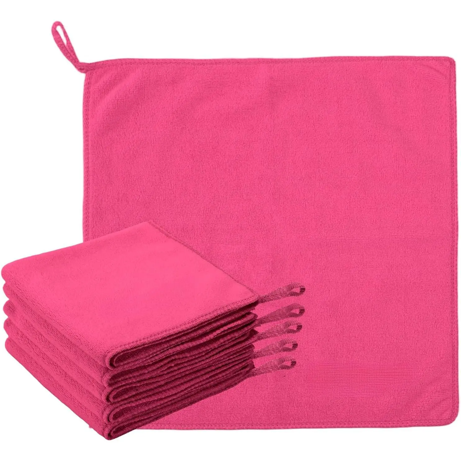 6-Pack Microfiber Makeup Remover Washcloths, 12x12 in Rayon Plush Thick Ultra Soft Reusable Towels, Water Absorbent Gentle for Face & Hands, Bath Essential, Ideal Mother's Day Gift (Black, Gray)