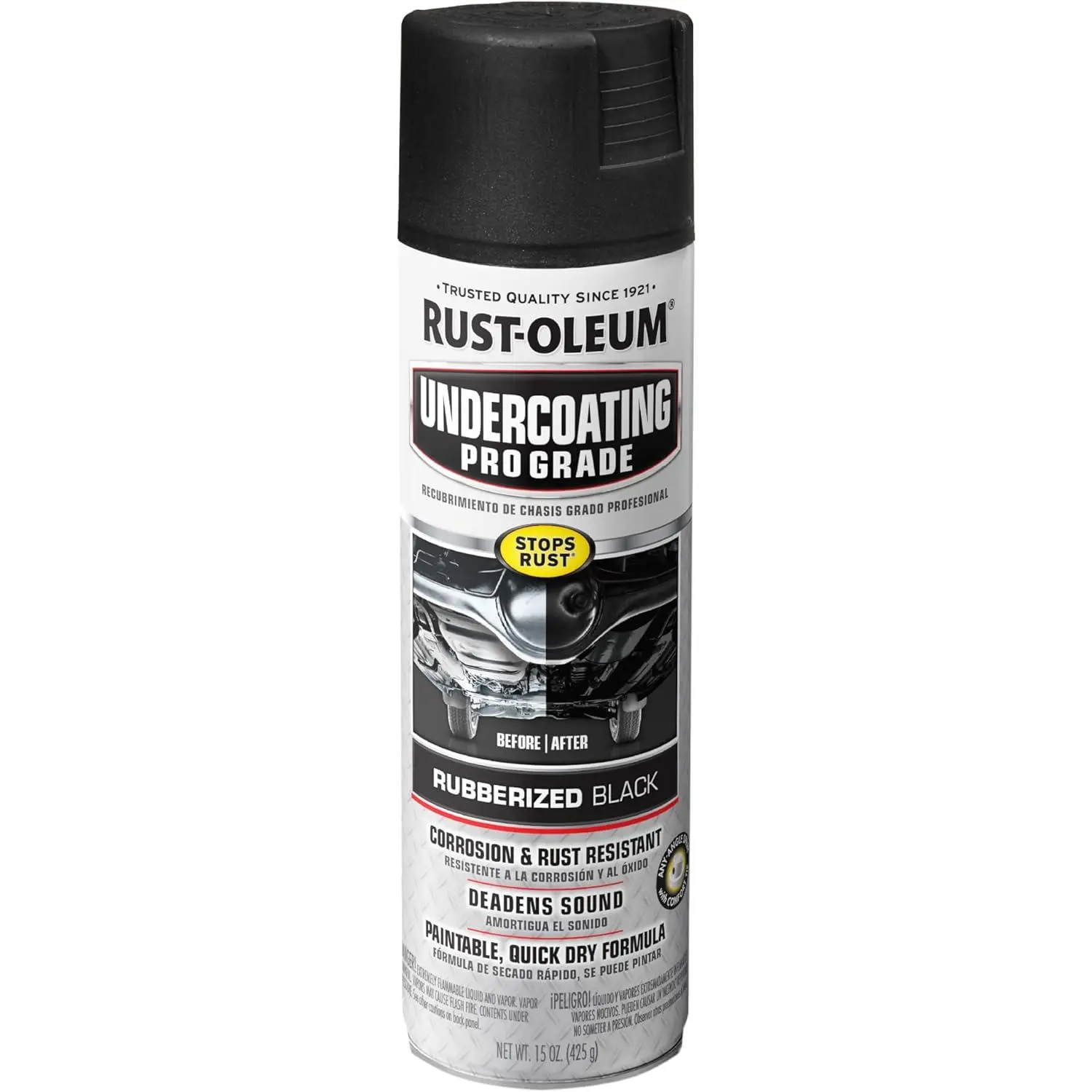 Rust-Oleum 248656 Professional Grade Rubberized Undercoating Spray, 15 oz, Black