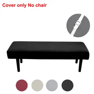 Silver Fox Velvet Bench Seat Cover, Stretchable & Easy Wash, Ideal for Home, Hotel, Party, Restaurant, Fashion Furniture Protector, Removable Washable Slipcover