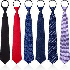 6pcs Zipper Tie, Suitable for Men And Women with Adjustable Ties, Suitable for School Uniforms, Graduation, Business Weddings (Fresh Style)