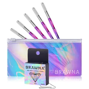 BRAWNSA - 5 Disposable Microblading Pen Handles - Eyebrow Micoblading Supplies Kit