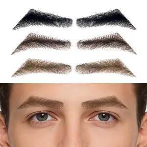 Artificial eyebrows made from real human hair Real human hair eyebrows Easy-to-use and reusable false eyebrows Achieve a natural look