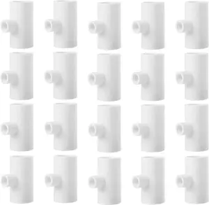 20 Pcs Chicken Waterer PVC Tee Fittings - Fully Automatic for Threaded Chicken Waterer Nipples/Cups/Feeders/Poultry Water Drinker (White) - Home Improvement.
