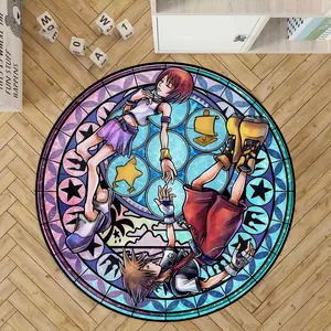 Colorful Glass Round Carpet, Cartoon Pattern Rug, Cartoon Creative Home Decor Mat, Game Room Bedroom Living Room Kitchen Universal, Holiday Gift Choice