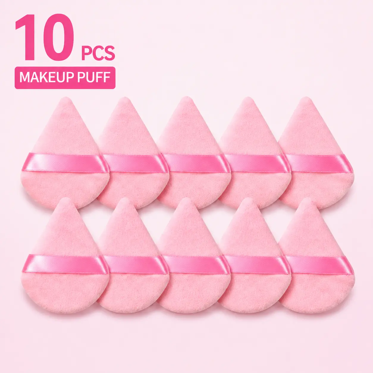 30Pcs/10Pcs/5Pcs Pink Triangle Makeup Puff, Viral Soft Powder Puff Sponge, Seamless Makeup Blending Tool for Foundation & Setting Powder