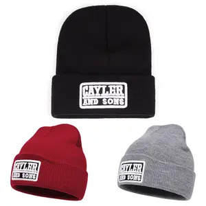 Men / Woman Adult Beanie Hat CAYLER block Embroidered Design Knitted Hat Outdoor Activity Adjustable Casual Wear Hats Travel Tourism Beach Holiday Brimless Hat