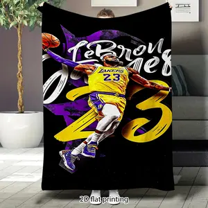LeBron James Lakers flannel blanket, super soft sofa blanket, large size, suitable for sofas, beds, travel, birthday and Valentine's Day themed gifts.