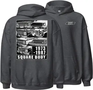 Square Body Trucks 1973-1987 C10 K10 Pickup Truck Enthusiasts Hoodie Sweatshirt T-Shirt 2 Sided