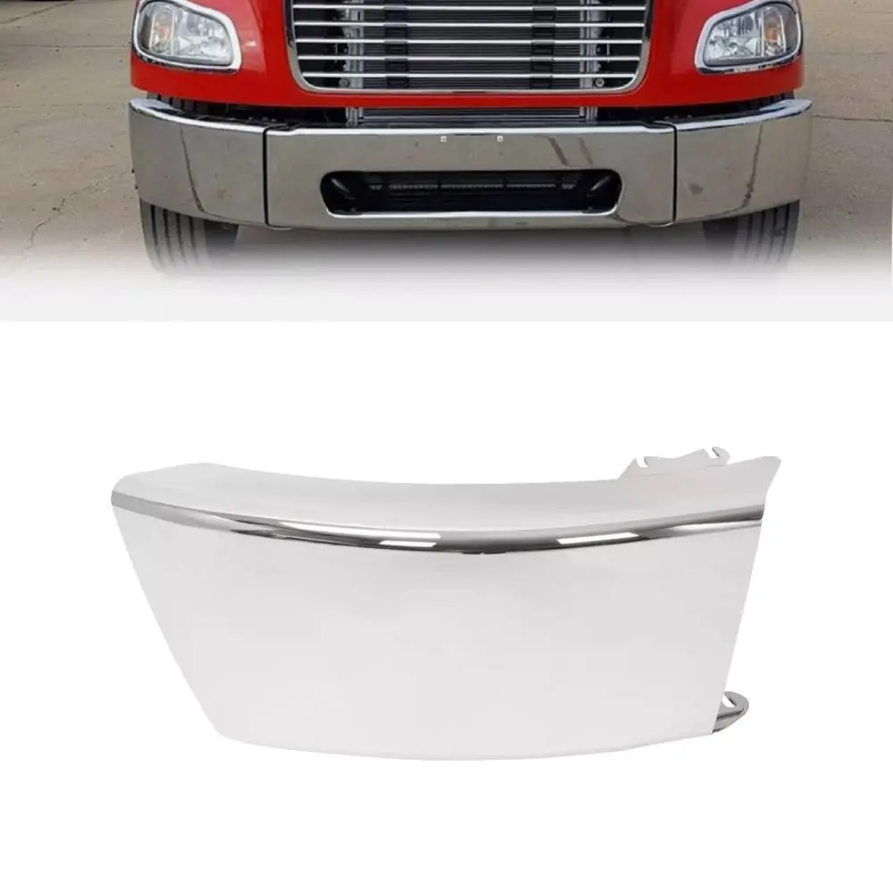 TORQUE Right (Passenger) Side Steel Chrome Finish Corner Bumper Replacement, OEM Match, Fits 2003-2021 2022-2024 Freightliner M2 106 112 Business Class RHD Trucks (TRB371101CR) (1 x Unit)