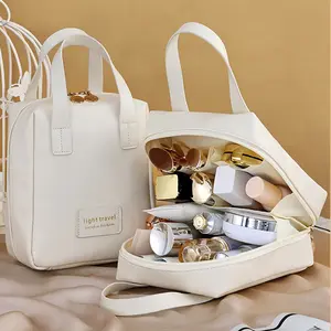 Airplane-Approved Makeup Case - XL Cosmetic Bag with Secure Handle, Leakproof Compartments for International Travel Essentials