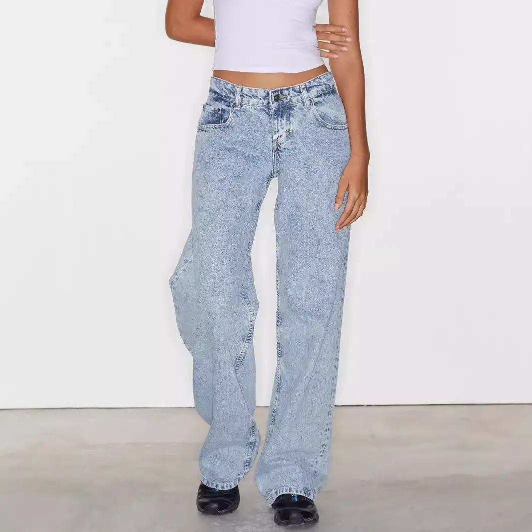 High-quality cross-border exclusive for European and American women's denim Amazon AliExpress TEMU new women's straight jeans