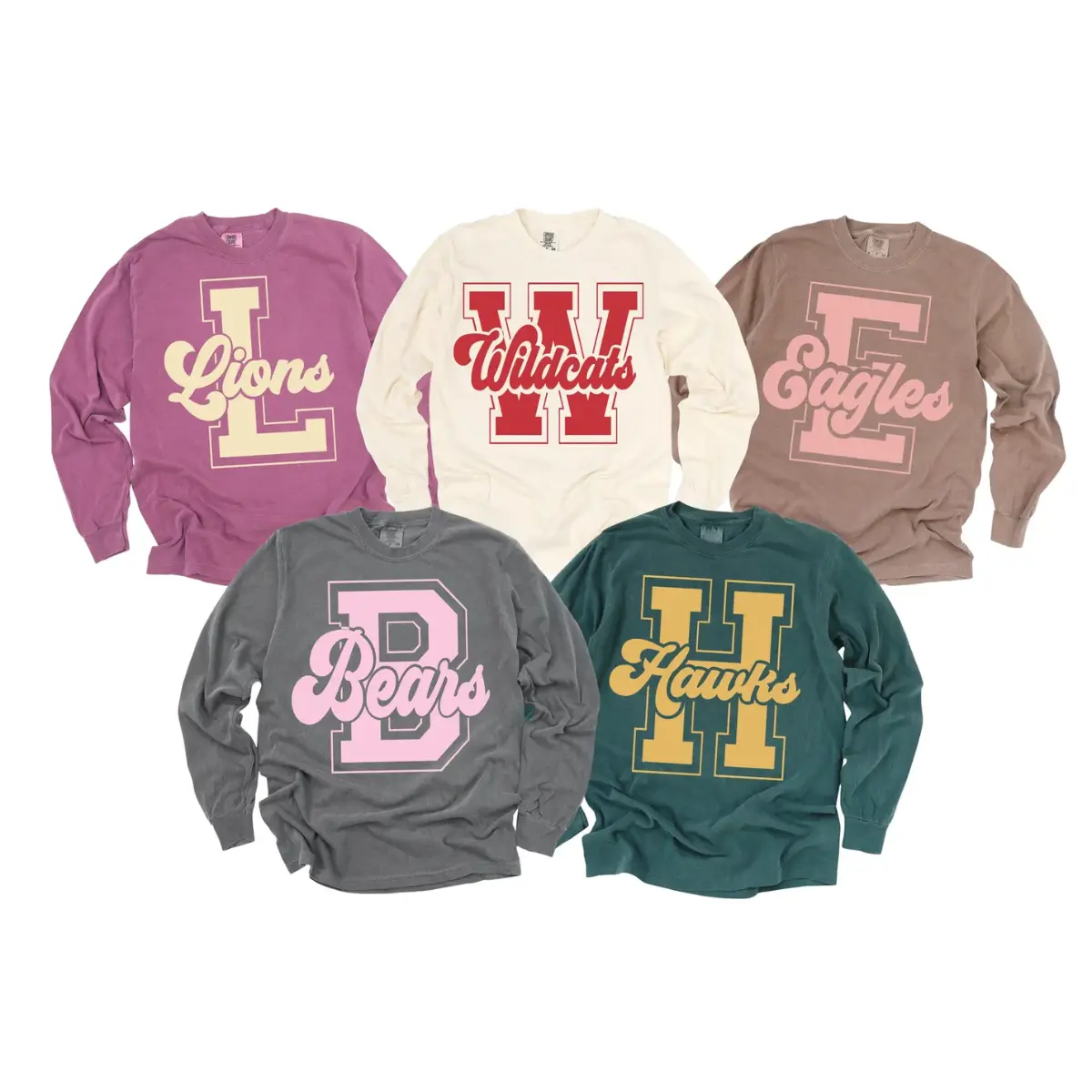 Custom School Mascot Crewneck, Team Spirit Sweatshirt,Favourite Team Long Sleeve,Game Day Outfit, Cheer Mascot Sweatshirt, Women Cotton Soft Oversized Sweatshirt Crewneck