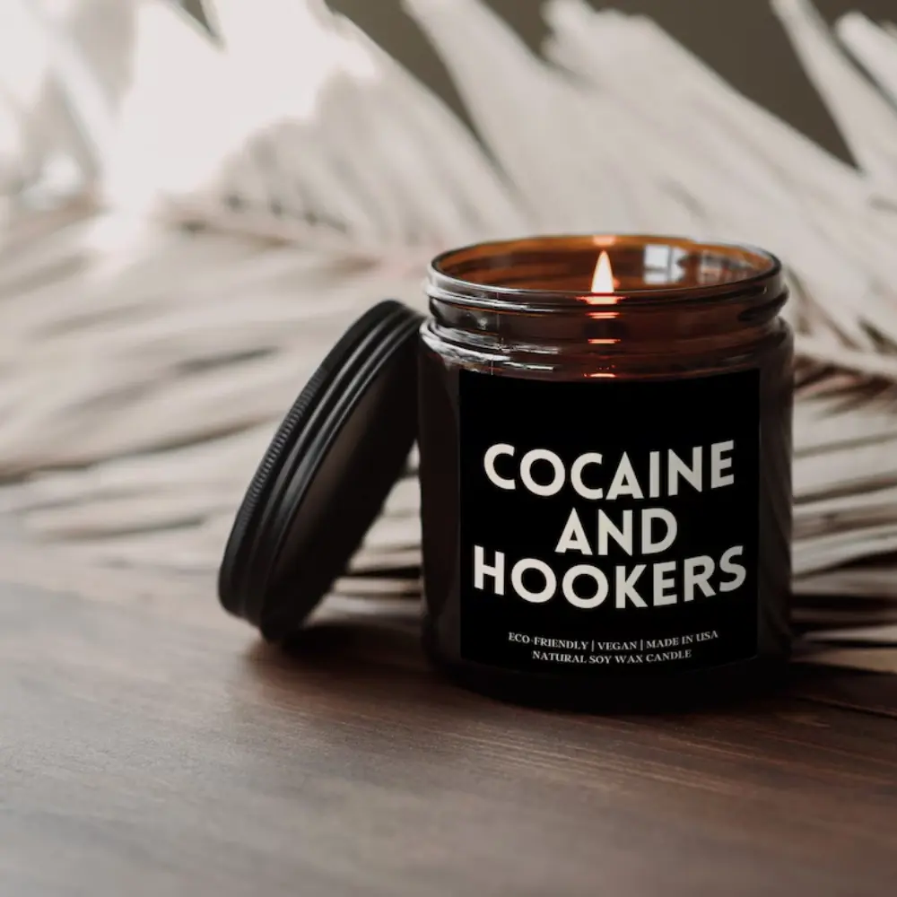 Smells Like Cocaine & Hookers, Funny Candle Gift, Funny Gift For Birthday, Adult Candle, Best Friend Birthday Gift, Soy Candle, Gift For Best Friend, Funny Candles, Best Friend Gift Ideas, Soy Candle, Holiday Gift Idea, Christmas Candle Gift for Her, Him