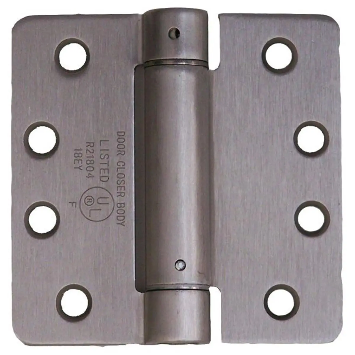Pamex H44S10SN Door Hinge, 4 x 4 in. - 0.25 in. Radius Corner, UL Listed Spring Hinge for Personal Use, Satin Nickel