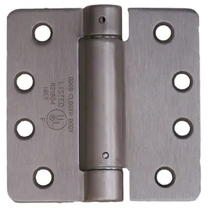 Pamex H44S10SN 4 x 4 in. - 0.25 in. Radius Corner UL Listed Spring Hinge, Satin Nickel