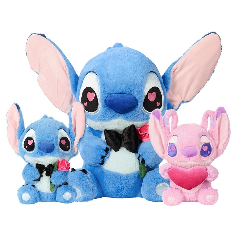 Disney Stitch Valentine Kawaii Polyester Plushie, Soft Huggable Collectible Stuffed Toy, Cuddly Doll Gift for Kids, Back to School Haul Item