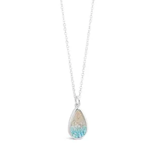 Explorer Teardrop Necklace - Silver - Caribbean Gradient