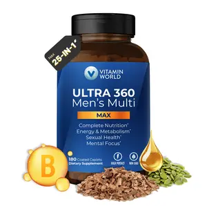 VITAMIN WORLD ULTRA 360 Men's Max Multivitamin, Max for Men Daily Multivitamin - Non-GMO, Gluten Free - Supplement, Healthcare Fitness, Edible Dietary