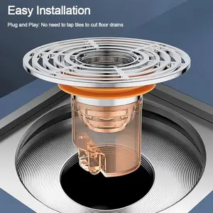 1PC Universal One-Way Floor Drain Valve Cover, Anti-Odor Insect Proof Backflow Preventer, Removable Shower Strainer & Plug Trap for Bathroom, Toilet & Kitchen Sink