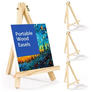 1/2/4pcs 9.4 Inch Wood Easels, Easel Stand for Painting Canvases, Art & Crafts, Tripod, Kids Student Tabletop Easels, Portable Canvas Holder