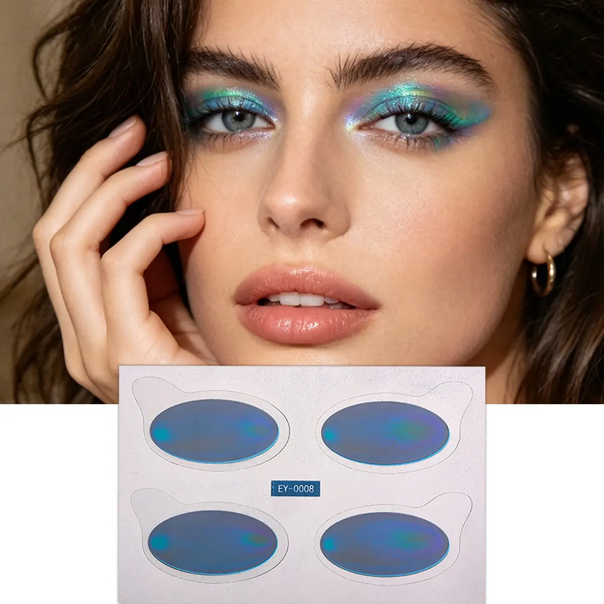 Holographic Rainbow Eye Shadow Tattoo Sticker, Quick Easy Temporary Eyelid Makeup Patch, Perfect for Festivals, Parties, Gatherings