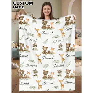 Personalized Blanket Custom Name Throw for Family Pet Couple - Soft Cozy Blanket for Bed, Sofa, Outdoor Camping - Unique Christmas Birthday Gift Idea