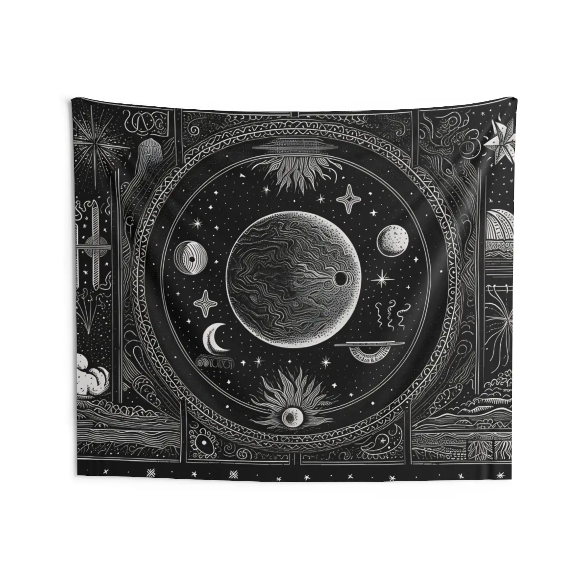 Mystical Moon Tapestry | Tapestry Aesthetic | Vintage Witch Tapestry | Teen Girl Room Decor Wall Door
