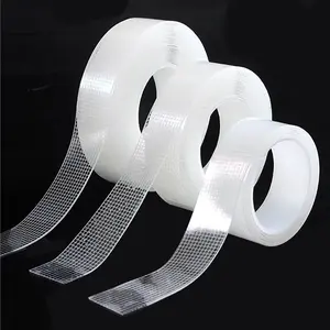 Super Sticky Dual-Sided Tape Roll, Double Sided Tape, Waterproof Strong Grid Transparent Adhesive, Ideal for Walls Glass Fabric Wood Metal Surfaces