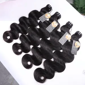 15A PerisModa Raw Hair Bundles Body Wave Bundles Human Hair Machine Double Weft Brazilian Weaving 1/3/4 Natural Black Bundles 12-32 inches 100% Human Hair Extensions
